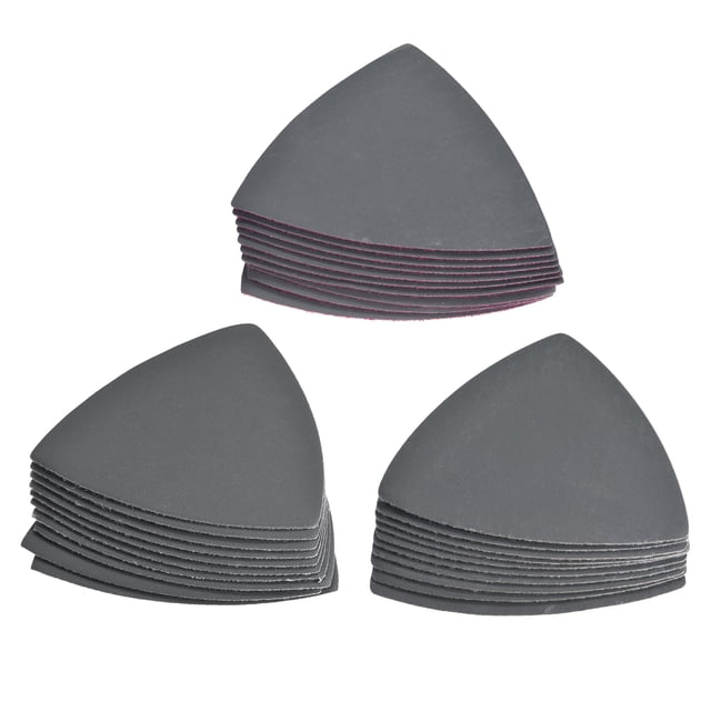 Juego de papel de lija en forma de triángulo 1200/1500/2000 Grit 3-1/2 pulgadas con gancho y lazo, almohadillas de lijado de carburo de silicio, paquete de 30
