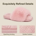 thumbnail image 6 of LongBay Women's Fuzzy Faux Fur Memory Foam Cozy Flat Spa Slide Slippers Comfy Open Toe Slip On House Shoes Sandals, 6 of 7