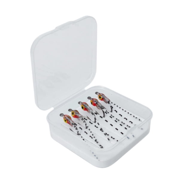 5 señuelos de pesca con mosca, aparejos de regalo, atados a mano, portátiles con caja de almacenamiento. Estilo B