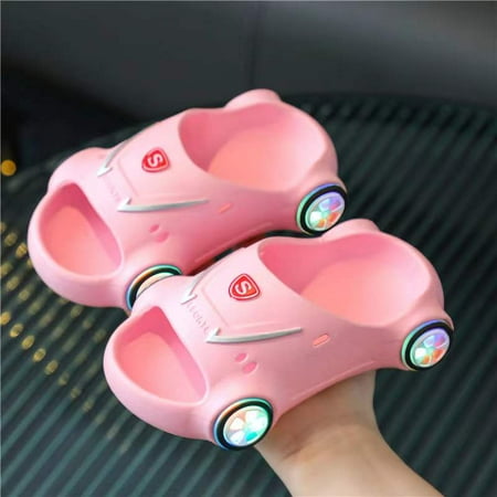 

Toddler Baby Boys Non-slip Soft Sole Slippers With Cartoon Car Design