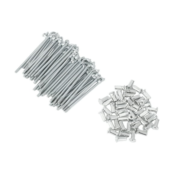 48 Set 10G Bicycle Spokes 65mm Bike Wheel Spokes Carbon Steel Galvanized Silver Tone