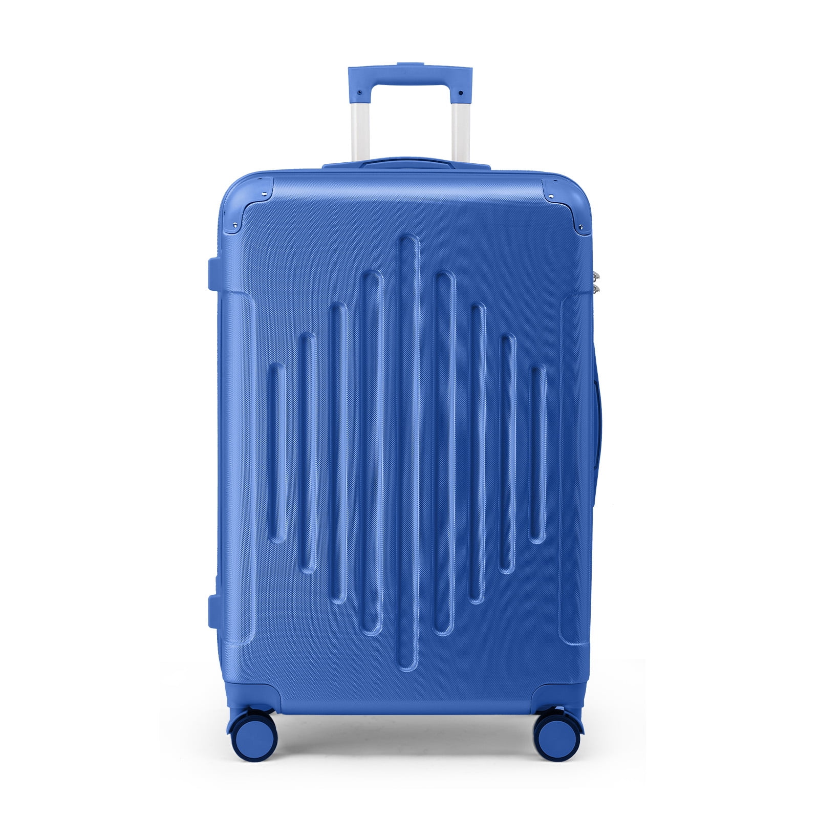 28 Inch Extra Large ABS Checked Luggage with Diamond Texture & Reinforced Corners, Deep Blue