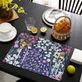 thumbnail image 4 of Pioneer Flower Floral Print Pattern Summer Placemats Table Placemats Set Of 4-Linen Kitchen Washable Placemats Table Mats 12x18 Inch Non-Slip Heat Resistant, 4 of 5