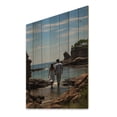 thumbnail image 2 of Designart "Seaside Stroll Beach Photo I" Nautical & Beach Print on Natural Pine Wood, 2 of 5