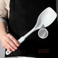 thumbnail image 4 of Silicone Cooking Spoon W Measuring Marks Flat And Shard Edge For Cooking Serving Scraping And Sooping High Heat And Non Stick,1*Multi-Purpose Shovel Spoon Drain Shovel Clearance, 4 of 9