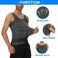 thumbnail image 3 of FITVALEN Mens Compression Shirt Slimming Body Shaper Gynecomastia Vest Workout Tank Tops Abs Abdomen Undershirts, 3 of 6