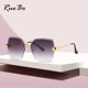 thumbnail image 2 of RUOBO-gafas de sol sin montura para mujer, lentes de corte gradiente, patillas de Metal, UV400, de diseñador de moda, venta al por mayor Fivean unisex, 2 of 2