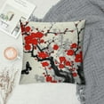 thumbnail image 2 of PIKWEEK  Plum Blossom Floral Throw Pillow Cover Cases Branch Foliage Butterfly Cherry Japanese Blossom Ink China Culture Classic Outdoor Decor Pillowcase Home Square Pillow Slip, 2 of 5