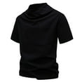 thumbnail image 2 of KyCheLot Men's Turtleneck Summer T Shirts Plus Size Short Sleeve Solid Color Basic Undershirt Tops Slim Tees, 2 of 4