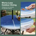 thumbnail image 5 of Round Outdoor Tablecloth with Umbrella Hole and Zipper, Ombre Blue Waves Tablecloth with Elastic Waterproof, Abstract Art Gradient Modern Patio Table Covers for 31" - 35" Picnic Pool Tables, 5 of 9