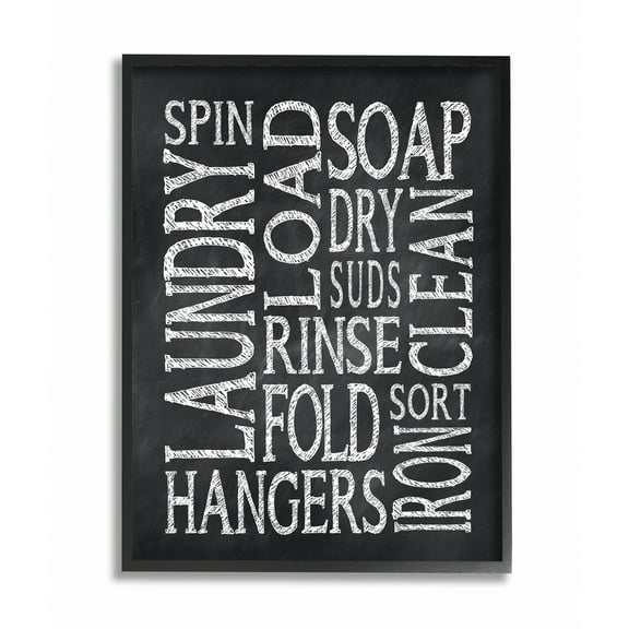 Stupell IndustriesLaundry Words Typog Chalk LookFramed Wall Art by Susan Newberry Designs