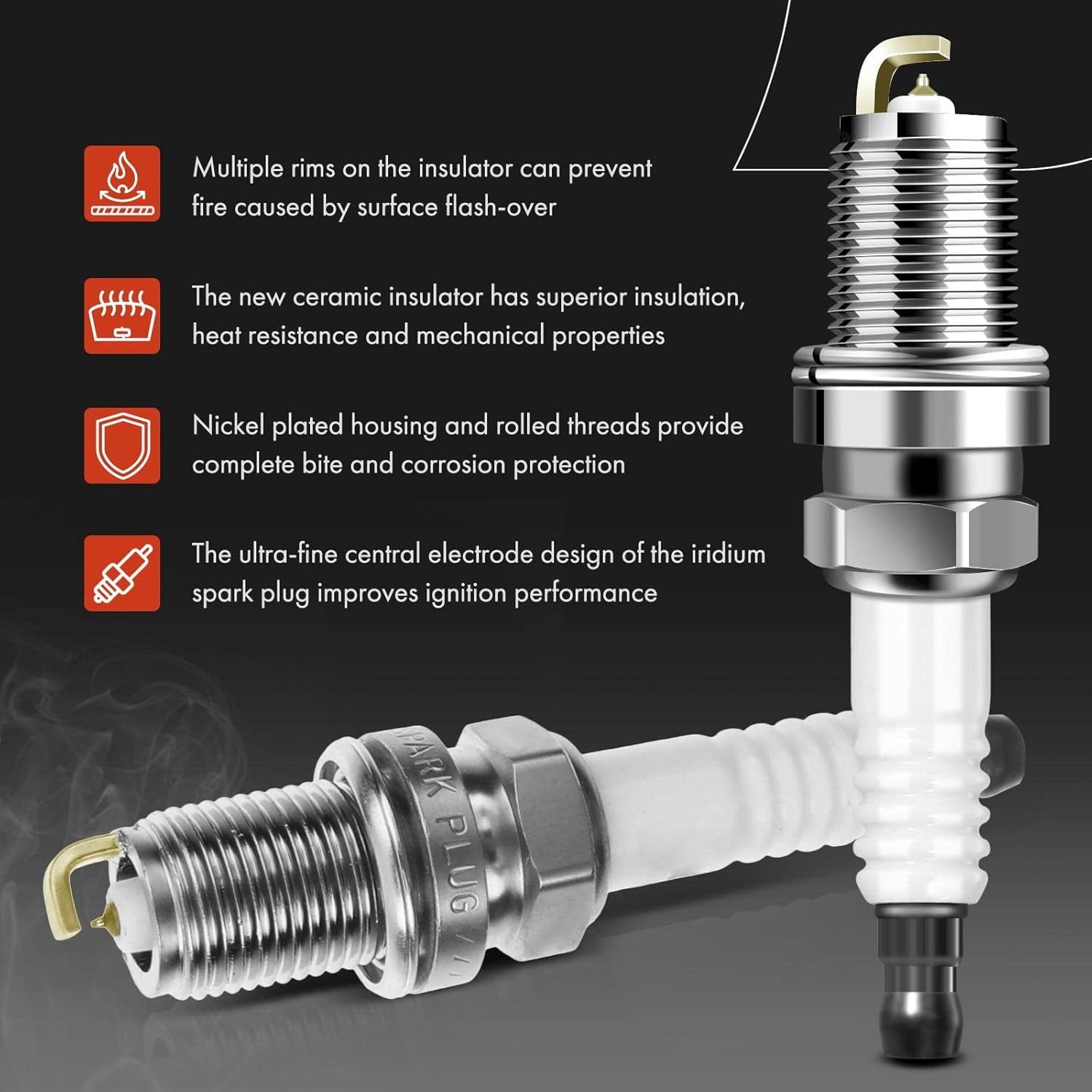 A-Premium Set of 6 Ignition Coil Pack and Iridium Spark Plugs Compatible with BMW 320i 325i 330i, 525i 530i, 760i 760Li, M3 X3 Z3 Z4, 3.0L, 3.2L