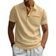 thumbnail image 1 of pstuiky Camisas de manga corta para hombre, Camisa informal de verano para hombre, color liso, ventilada, holgada, con cremallera y bolsillos de solapa, manga corta camisas casuales para hombre m, 1 of 9