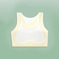 thumbnail image 4 of 2 Pack Sports Bra for Girls, Cotton Training Crop Bras with Adjustable Strap Seamless Sports Underwear, Teenage Girls Crop Top for 10-16 Years Yellow 7-9 Years, 4 of 6