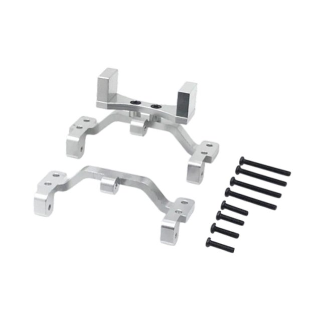 Juego de soportes de montaje de servo de varilla de tracción para reparación de coches RC 1:16, portátiles y ligeros Plata