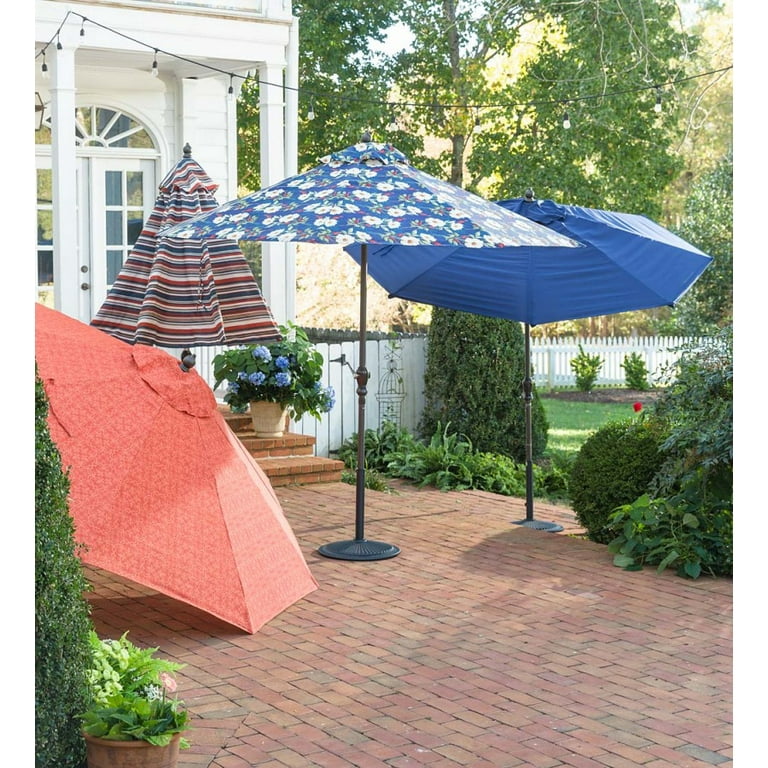 aluminum patio umbrella Galtech 3.5 X 7 Ft. Rectangular Aluminum Patio Market Half Wall Umbrella W/  Crank Lift