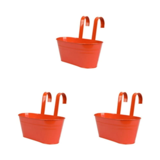 ZheElen Detachable Hanging Flower Pot. Strong And Lightweight For Easy Gardening Stylish Decoration orange red 3Set