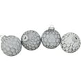 thumbnail image 2 of Northlight 4ct White and Gray Matte Honeycomb Glass Christmas Ball Ornaments 3.25" (80mm), 2 of 3