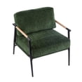 thumbnail image 4 of Leumius Modern Accent Chair with Plush Cushions, Minimalist Metal Frame and Wooden Armrest Design for Living Room Bedroom Office Green, 4 of 9