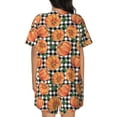 thumbnail image 3 of Xecao Autumn Pumpkins Gingham print Swimsuit for women, Summer-ready, sporty style.Quick-dry fabric. Many sizes & colors., 3 of 9
