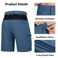 thumbnail image 4 of TACVASEN Mens Quick Dry Water Resistant Outdoor Golf Hiking Shorts Lightweight Breathable Strech Ripstop Cargo Work Shorts with Multi-Pockets, Blue Gray, 32, 4 of 6