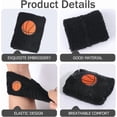 thumbnail image 5 of 4Pcs 2.64 Inch Black Basketball Pattern Wristbands Gym Acrylic Fiber Vintage Wide Sport Running Wrist Straps for DIY, 5 of 7