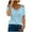 Blue, variant on Shirts for Women Pink Fashion Women's Summer V-Neck Casual Lace Patchwork Solid Caims Blouse Top Gift for Womens Tops