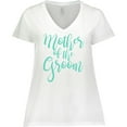 thumbnail image 3 of Inktastic Wedding Mother of the Groom in Teal Women's Plus Size V-Neck T-Shirt, 3 of 5