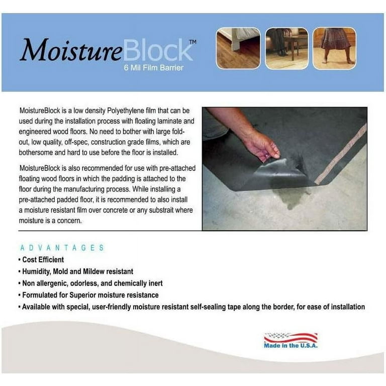 MP Global Products Moisture/Vapor Barrier Underlayment for Laminate, Engineered and Hardwood Floors MP Global Products Moisture/Vapor Barrier Underlayment for Laminate, Engineered and Hardwood Floors