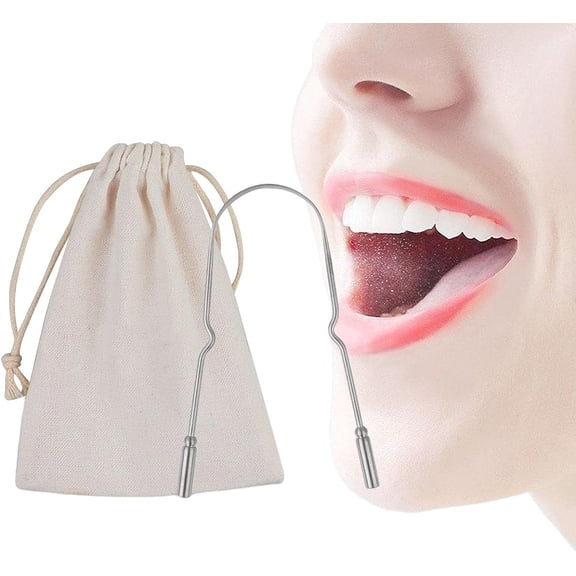 Metal Tongue Scraper for Adults - Stainless Steel Cleaning Scraper for Tongue,Bad Breath Treat U-Shaped for Adults, Oral Care to Keep Fresher Breath Pettis