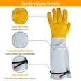 thumbnail image 4 of Soapow 1 Pair Gardening Gloves Thorn Proof Protect Sleeve for Rose Pruning & Cactus Trimming, Long Leather Garden Work Gloves Gift for Women Men (Medium), 4 of 9