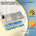 thumbnail image 2 of Cordless Electric Heated Lunch Box, 1L, Green, Battery Powered, USB Rechargeable, Adjustable Heating Time, Comes with Tableware and Insulated Bag, Used for Trucks, Camping, Offices, 2 of 5