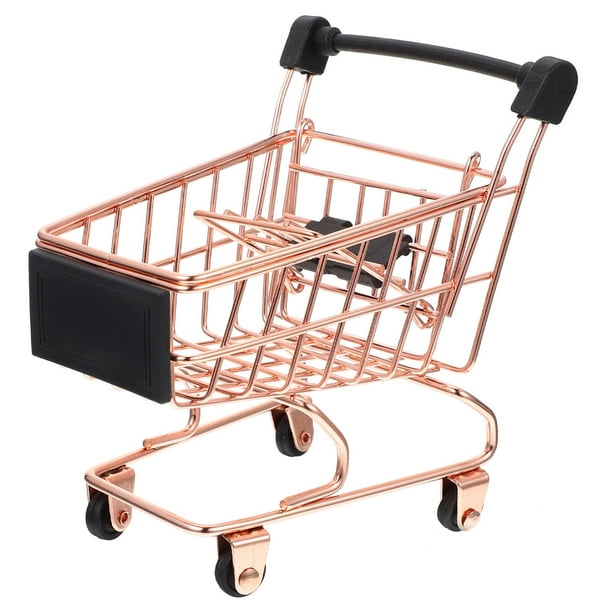 KAKOWELY Mini carrito de supermercado para niños, juguete de hierro, carrito de compras de simulación para niños.