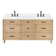 thumbnail image 6 of ARIEL Monroe 72 Inch Double Oval Sink Bathroom Vanity With Carrara White Quartz Countertop 1.5 Inch Edge In White, 6 of 7