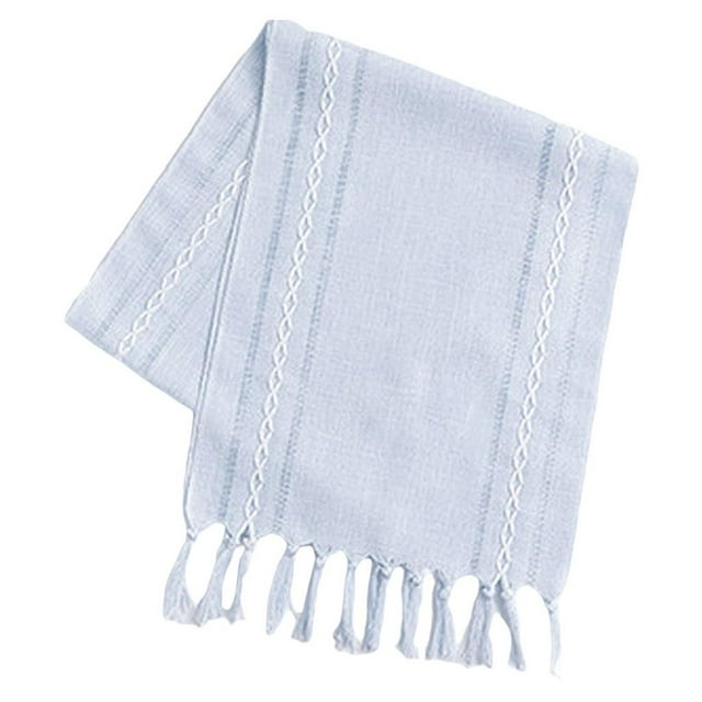 Abbracc Minimalist Fringed 13.78 *70.87 Inch for Table Decor, Party Dresser, , 35x180cm Light Blue