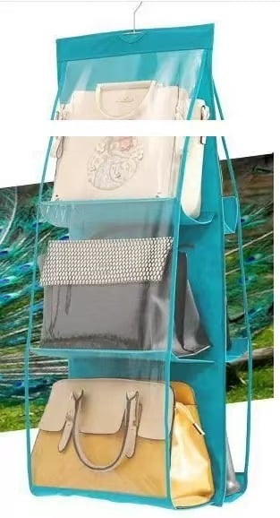 Door Hanging Shoe Rack Organizer, Clear Holder, Pockets Wall Shoes Bag, Portable Closet Wardrobe, Cabinet Behind The Doors This product contains only a storage bag.