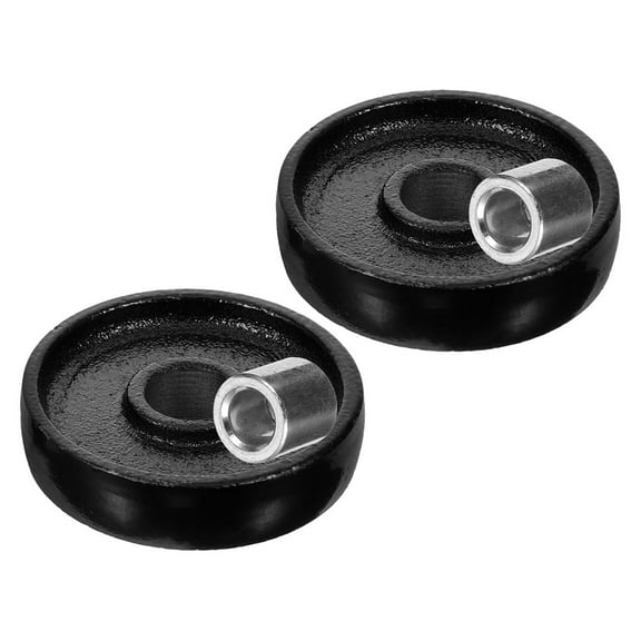 Worgeous 2 Pcs Trolley Jack Wheel Replacement Car Jack Accessories 6.50X6.50X1.50CM Black