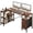 Rust Brown, variant on edx 47 Inch L Shaped Desk with Power Outlets, Computer Desk with 3 Drawers, Shelves, Monitor Stand, Corner Work, White