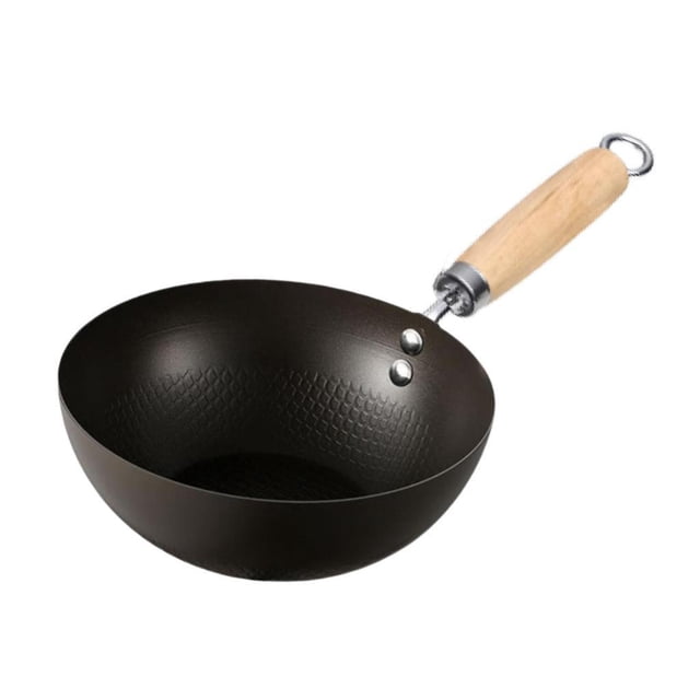 Sartén pequeña para wok, utensilios de cocina multiusos para hervir y freír con gancho para colgar. 24 cm
