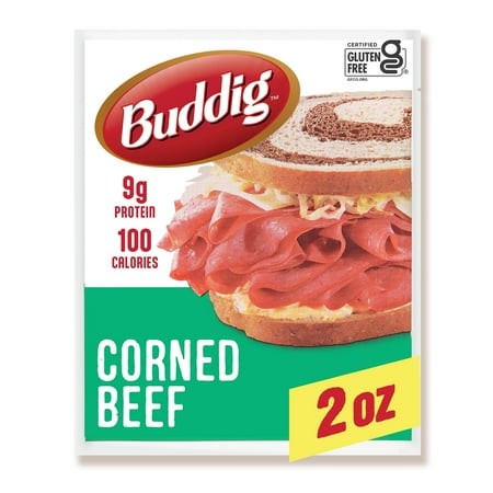 Carl Buddig Corned Beef Lunchmeat 2oz (56G) Pouch, 9g of Protein per Serving, Refrigerated