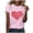 X202-Pink, variant on Neewe Womens Lover Heart Graphic V Neck Shirt Valentines Funny Couple Matching Casual Short Sleeve Tee Tops