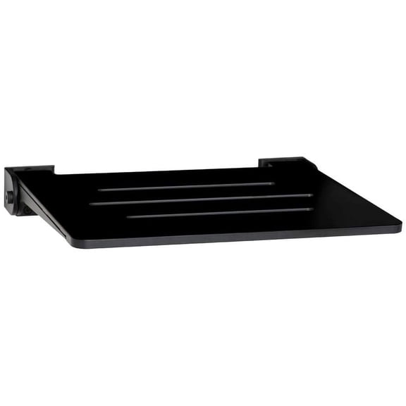 SlimLine Folding Wall Mount Shower Bench Seat, Matte Black Seat with Matte Black Frame
