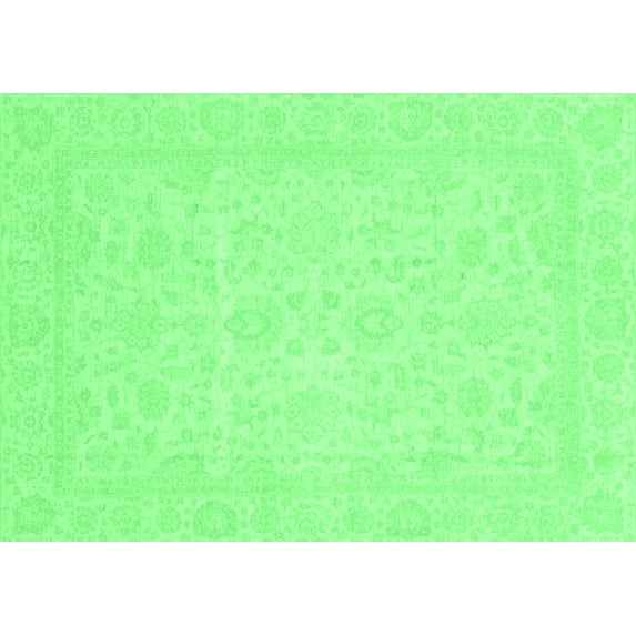 Ahgly Company Indoor Rectangle Oriental Emerald Green Traditional Area Rugs, 5' x 7'
