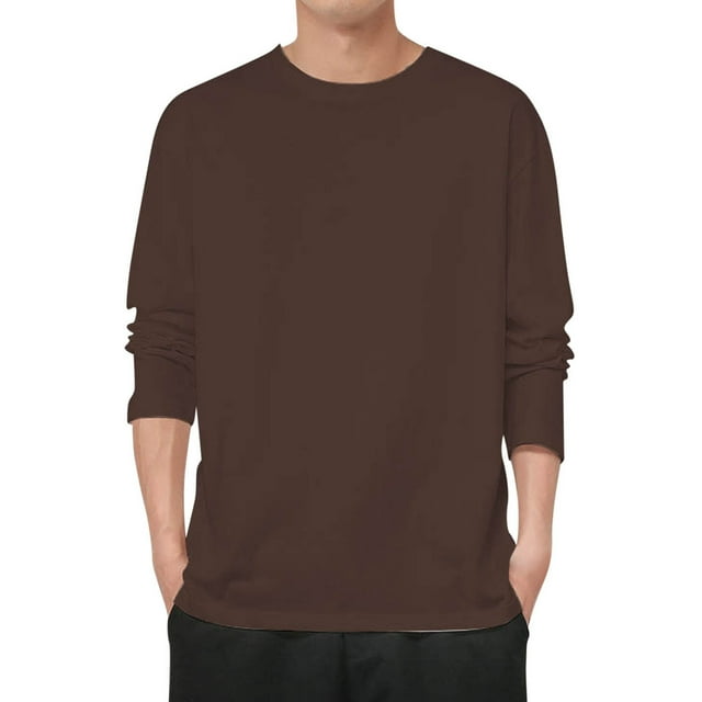 Sudadera de cuello redondo con forro polar para hombre: manga larga, corte ajustado, poliéster y spandex, tallas L-XXXXXL