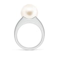 thumbnail image 2 of ANGARA Solitaire Freshwater Cultured Pearl Split Shank Ring in 14K White Gold for Women | June Birthstone, Birthday, Anniversary, Jewelry Gift for Women | Pearl Ring, 2 of 9