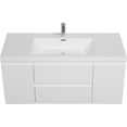 thumbnail image 5 of Resenkos Wall Cabinet, Wall Mount Cabinet,48" Floating Bathroom Vanity with Sink,Resin Top Basin and Soft Close Drawers, Glossy White, 5 of 15