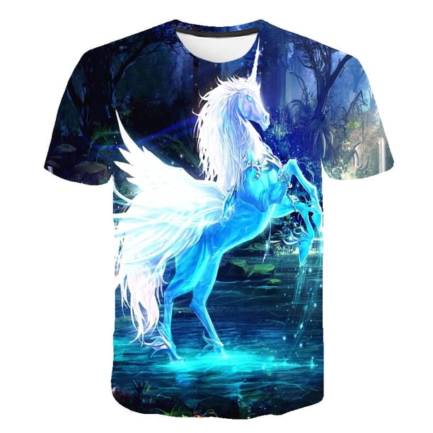 Summer Funny Print Women T-shirt Graphic Fashion Tshirt Unicorn Short Sleeve Female Summer Tops Woman T-shirt Humor Tshirt13T Gong Bohan LED