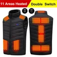 thumbnail image 5 of Chaleco autocalentable de 21/13/9 áreas, chaqueta calentada de invierno para hombres y mujeres, chaleco calefactor táctico, abrigo calentador corporal con guantes, 5 of 5