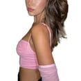 thumbnail image 6 of Women´s Tank Tops, Solid Color Spaghetti V Neck Crop Vest with Half Sleeve Base Shirt for Women Teens, 6 of 10