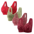 thumbnail image 1 of LOVZFMLL Bras for Women 4pc Woman's Comfortable Lace Breathable Bra Underwear No Rims Red M, 1 of 3